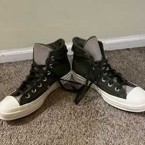 Olive Green High Top Converse. Size 8.